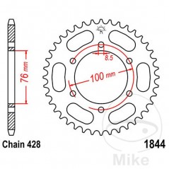 JT SPROCKETS Corona plato transmisión 40T P-428 Ø76 MM Ø100 727.03.50