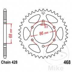 JT SPROCKETS Corona plato transmisión 42T P-428 Ø068 MM Ø086 727.03.56