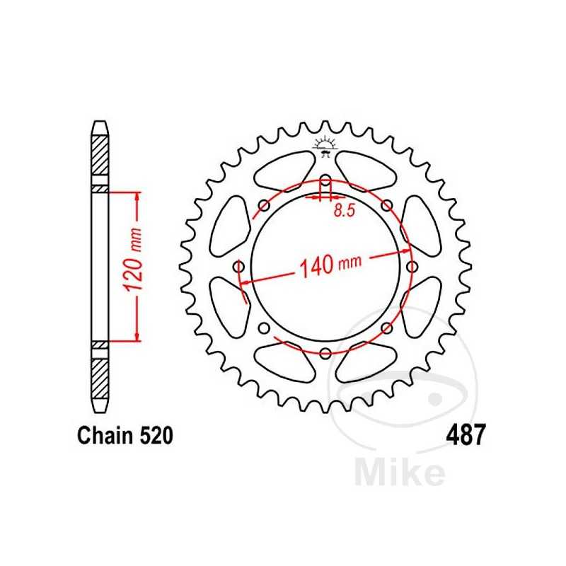 JT SPROCKETS Corona plato transmisión 37T P-520 Ø120 MM Ø140 727.15.22