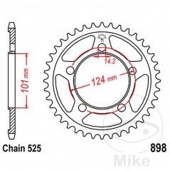 JT SPROCKETS Corona plato transmisión 38T P-525 ALTN: 7270795 727.47.31