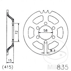 ESJOT Corona plato transmisión 41T P-415 Ø58 MM Ø72 727.45.09