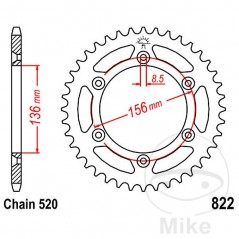 JT SPROCKETS Corona plato transmisión 41T P-520 Ø136 MM Ø156 727.56.39