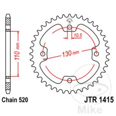 JT SPROCKETS Corona plato transmisión 36T P-520 Ø110 MM Ø130 727.03.39