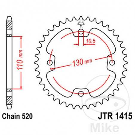JT SPROCKETS Transmission plate crown 42T P-520 Ø110 MM Ø130 727.04.74
