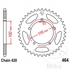 JT SPROCKETS Corona plato transmisión 44T P-420 Ø100 MM Ø116 727.05.15