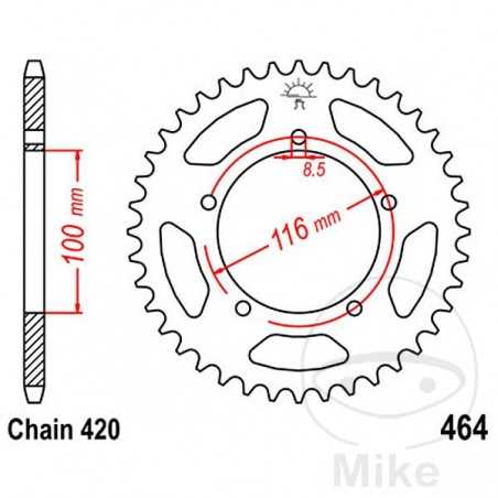 JT SPROCKETS Transmission plate crown 44T P-420 Ø100 MM Ø116 727.05.15
