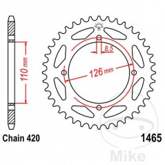 JT SPROCKETS Corona plato transmisión 46T P-420 Ø110 MM Ø126 727.05.23