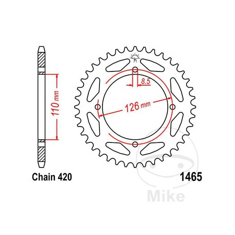 JT SPROCKETS Corona plato transmisión 46T P-420 Ø110 MM Ø126 727.05.23