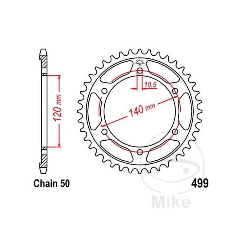 JT SPROCKETS Corona plato transmisión 38T P-530 Ø120 MM Ø140 727.59.44