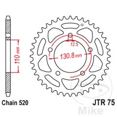 JT SPROCKETS Corona plato transmisión 43T P-520 Ø110 MM Ø130.8 727.06.07