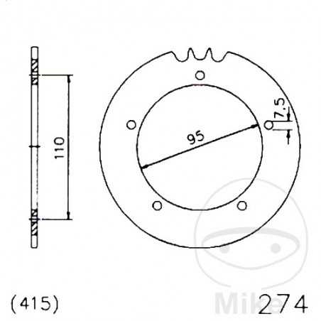 ESJOT Corona plato transmisión 42T P-415 Ø095 MM Ø110 727.06.71
