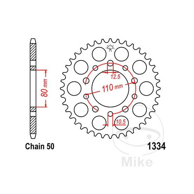 JT SPROCKETS Corona plato transmisión 36T P-530 Ø80 MM Ø110 727.07.21