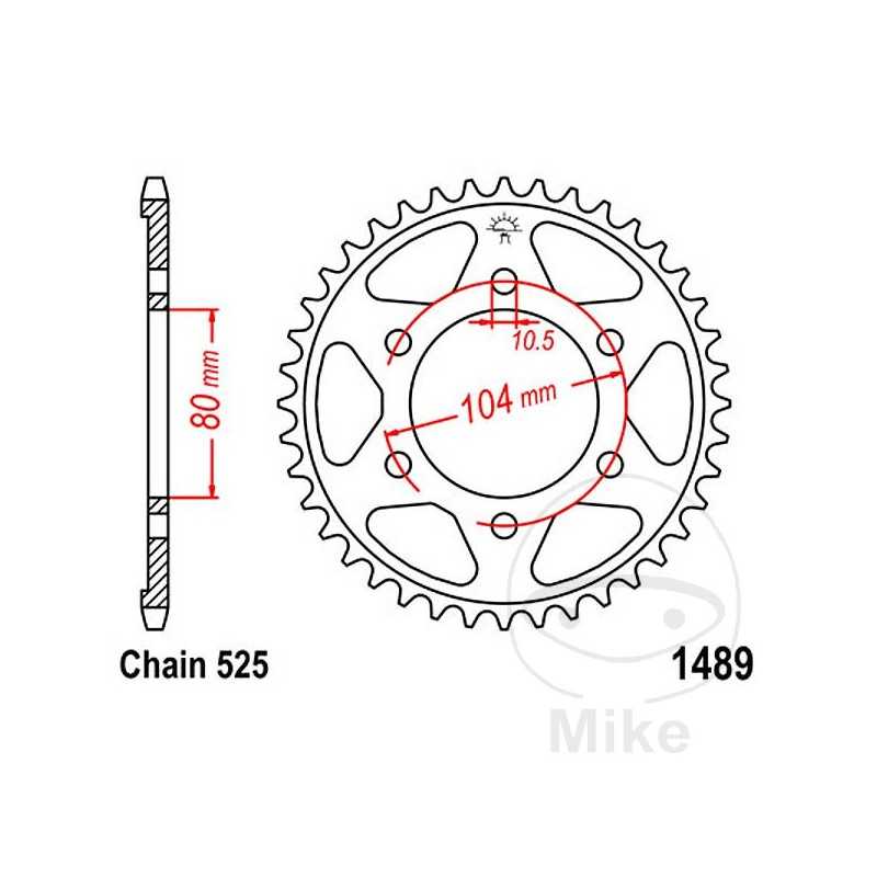 JT SPROCKETS Corona plato transmisión 41T P-525 ALTN: 7270662 727.69.59
