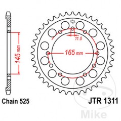 JT SPROCKETS Transmission plate crown 45T P-525 Ø145 MM Ø165 727.37.25