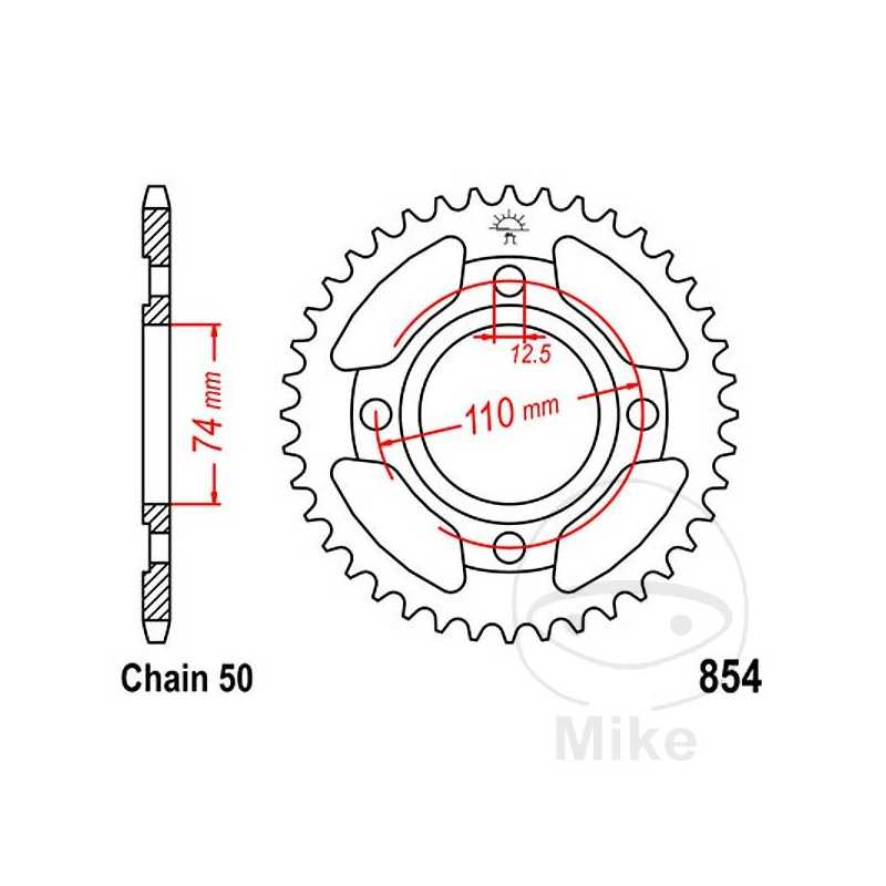 JT SPROCKETS Corona plato transmisión 36T P-530 Ø74 MM Ø110 727.32.38