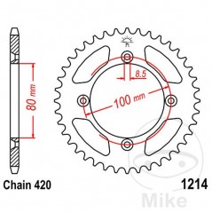 JT SPROCKETS Corona plato transmisión 36T P-420 Ø80 MM Ø100 727.33.12