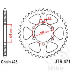 JT SPROCKETS Transmission plate crown 45T P-428 Ø064 MM Ø086 727.09.51