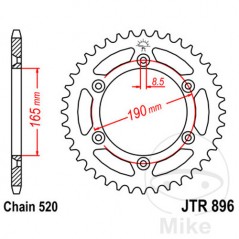 JT SPROCKETS Corona plato transmisión 50T P-520 Ø165 MM Ø190 727.03.31