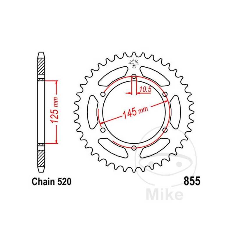 JT SPROCKETS Corona plato transmisión 45T P- 520 ALTN: 7270774 727.12.73