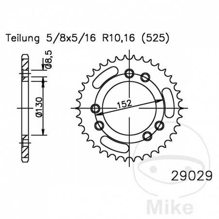 ESJOT Corona plato transmisión 41T P-525 Ø130 MM Ø152 727.18.28