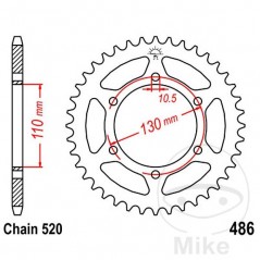 JT SPROCKETS Corona plato transmisión 38T P-520 Ø110 MM Ø130 727.38.08