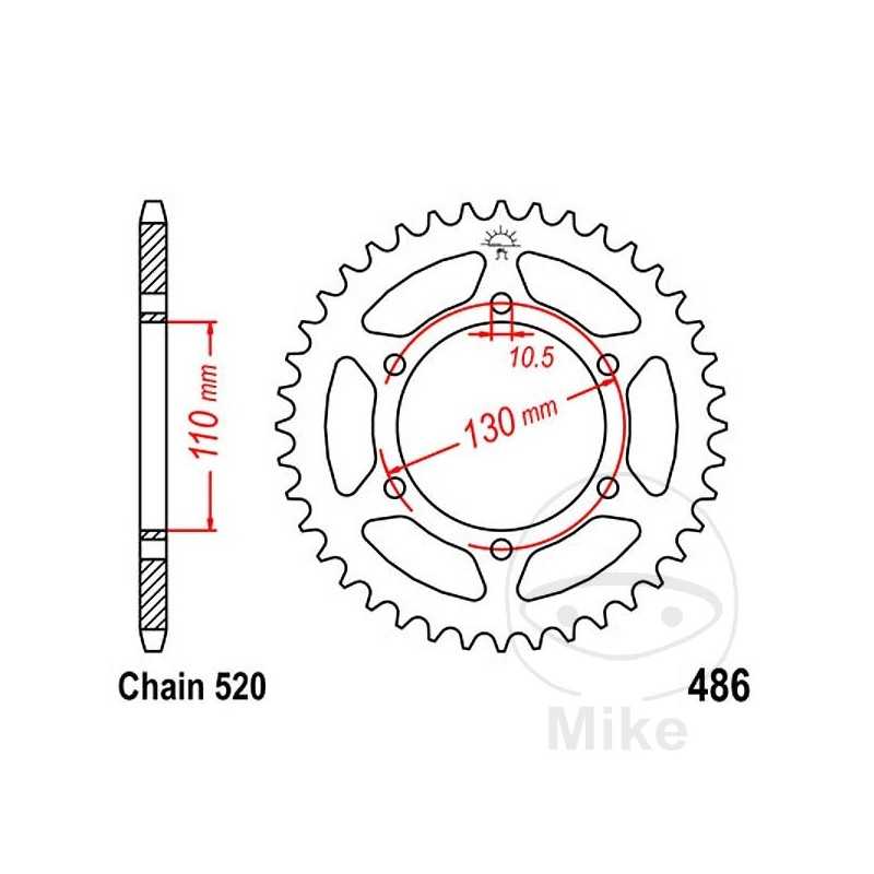 JT SPROCKETS Corona plato transmisión 38T P-520 Ø110 MM Ø130 727.38.08