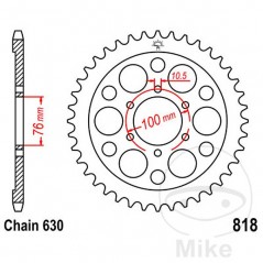 JT SPROCKETS Corona plato transmisión 41T P-630 Ø076 MM Ø100 727.22.63