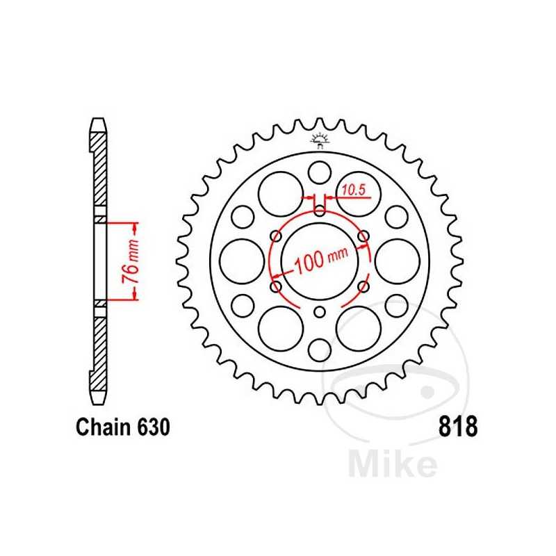 JT SPROCKETS Corona plato transmisión 41T P-630 Ø076 MM Ø100 727.22.63