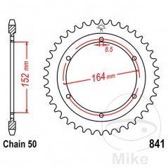JT SPROCKETS Corona plato transmisión 42T P-530 Ø152 MM Ø164 727.23.54