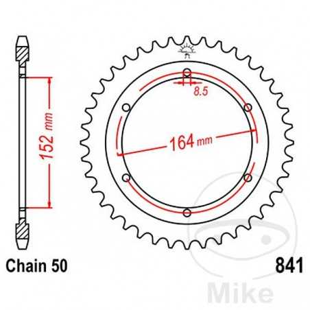 JT SPROCKETS Transmission plate crown 42T P-530 Ø152 MM Ø164 727.23.54