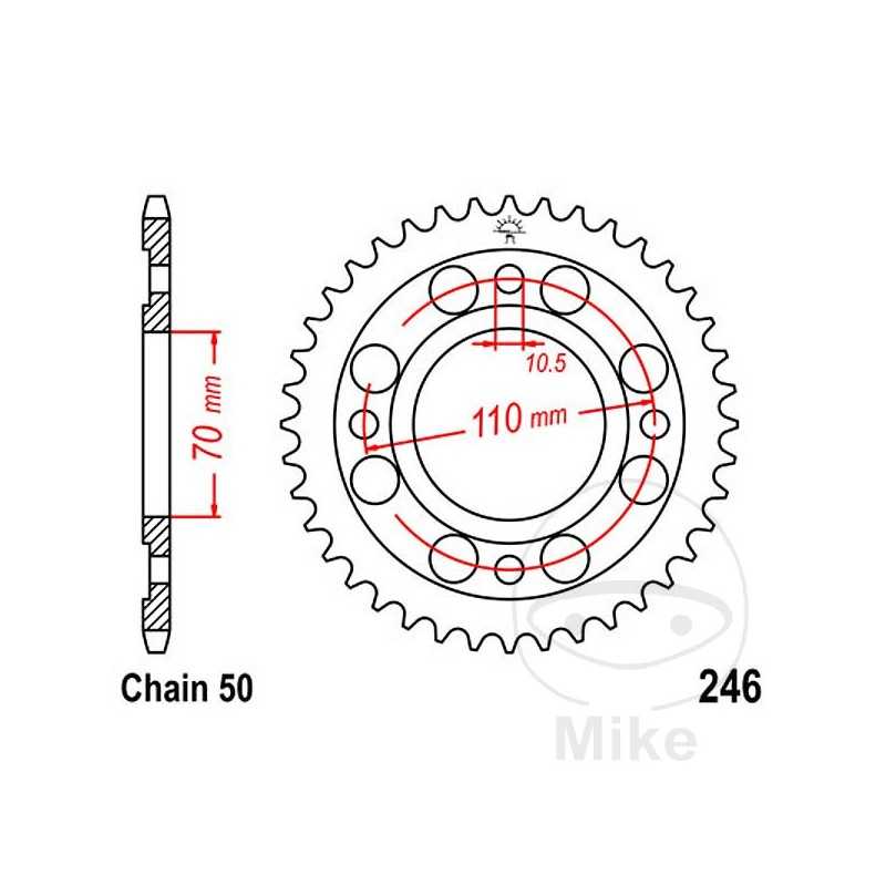 JT SPROCKETS Corona plato transmisión 35T P-530 Ø70 MM Ø110 727.26.02