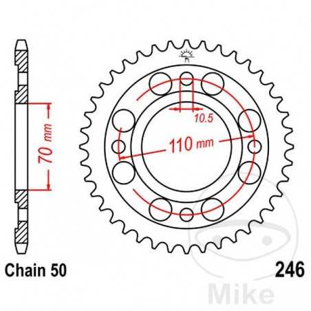 JT SPROCKETS Transmission plate crown 41T P-530 Ø070 MM Ø110 727.25.37