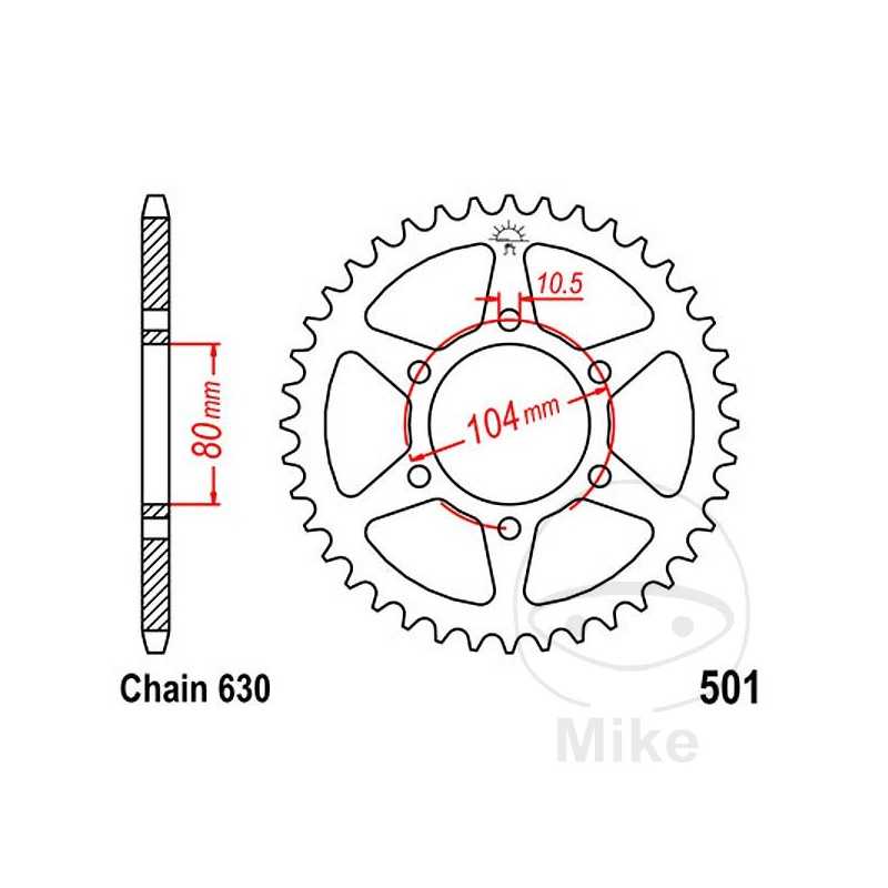 JT SPROCKETS Corona plato transmisión 32T P-630 Ø80 MM Ø104 727.30.71