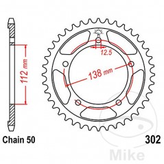 JT SPROCKETS Corona plato transmisión 39T P-530 Ø112 MM Ø138 727.10.34