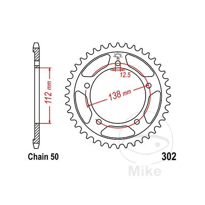 JT SPROCKETS Corona plato transmisión 39T P-530 Ø112 MM Ø138 727.10.34