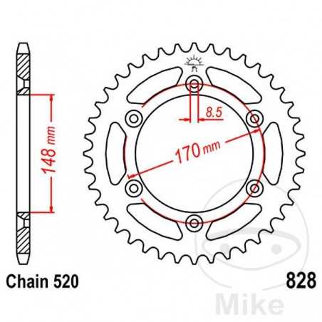 JT SPROCKETS Transmission plate crown 48T P-520 Ø148 MM Ø170 727.36.91