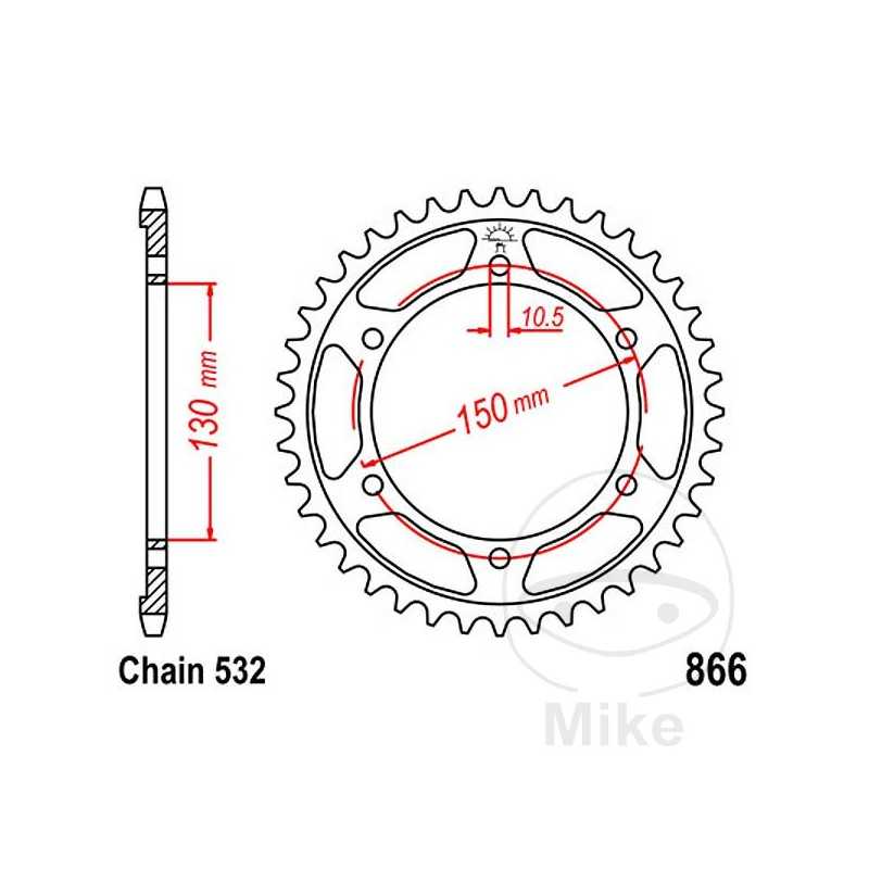 JT SPROCKETS Corona plato transmisión 38T P-532 Ø130 MM Ø150 727.51.83