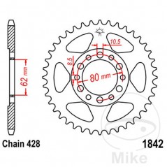 JT SPROCKETS Corona plato transmisión 45T P-428 Ø062 MM Ø080 727.51.19