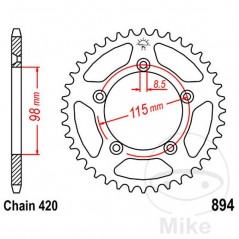 JT SPROCKETS Corona plato transmisión 46T P-420 Ø098 MM Ø115 727.56.88