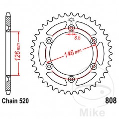 JT SPROCKETS Corona plato transmisión 39T P-520 Ø126 MM Ø146 727.15.13