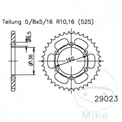 ESJOT Corona plato transmisión 41T P-525 Ø136 MM Ø160 727.65.12