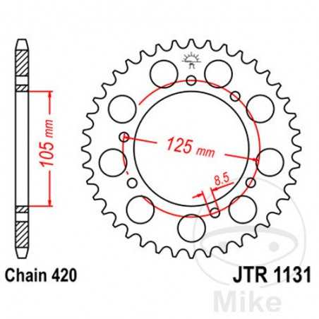 JT SPROCKETS Transmission plate crown 58T P-428 Ø105 MM Ø125 727.86.82