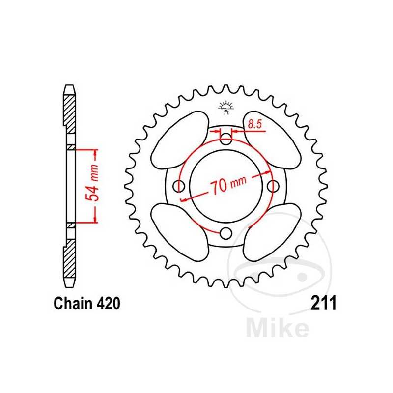 JT SPROCKETS Corona plato transmisión 34T P-420 Ø54 MM Ø70 727.90.06