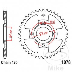 JT SPROCKETS Corona plato transmisión 60T P-428 Ø054 MM Ø092 727.01.04