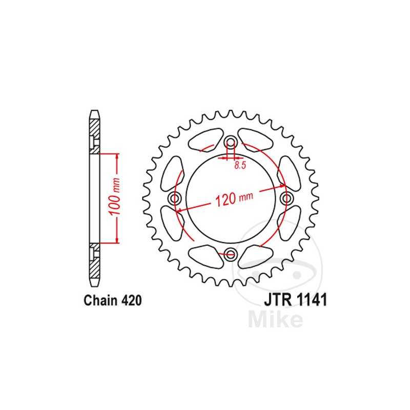JT SPROCKETS Corona plato transmisión 51T P-420 Ø100 MM Ø120 727.01.40