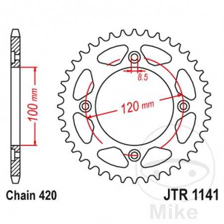 JT SPROCKETS Transmission plate crown 60T P-428 Ø100 MM Ø120 727.11.91