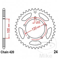 JT SPROCKETS Corona plato transmisión 54T P-420 Ø062 MM Ø080 727.01.41