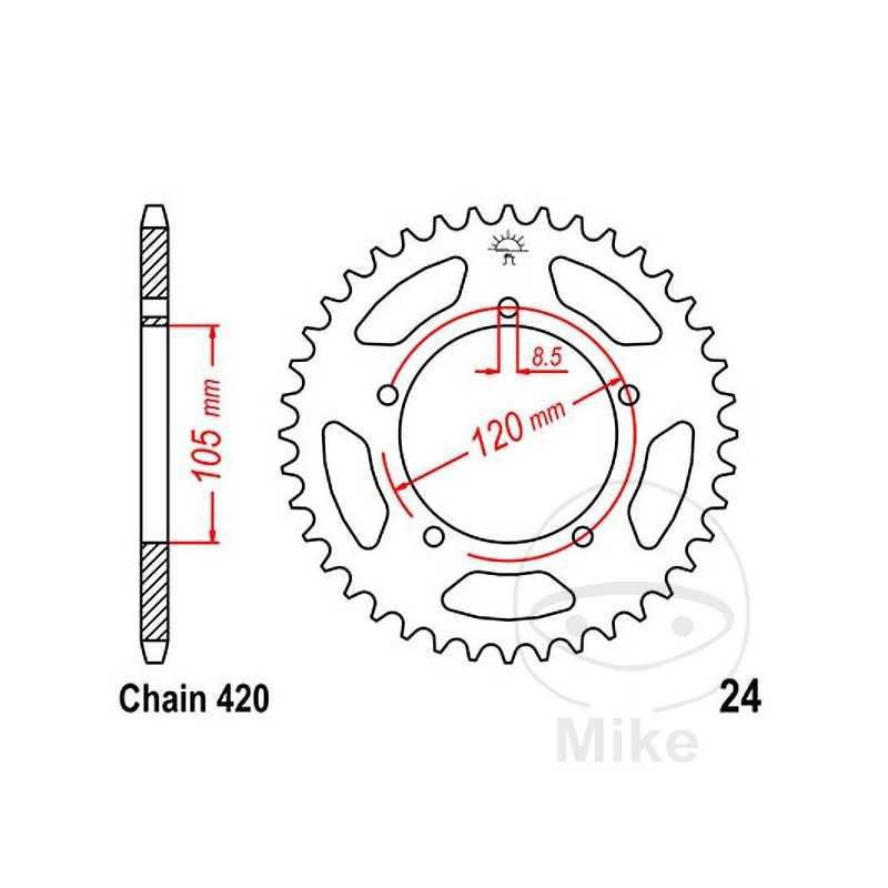 JT SPROCKETS Corona plato transmisión 50T P-420 Ø105 MM Ø120 727.02.25