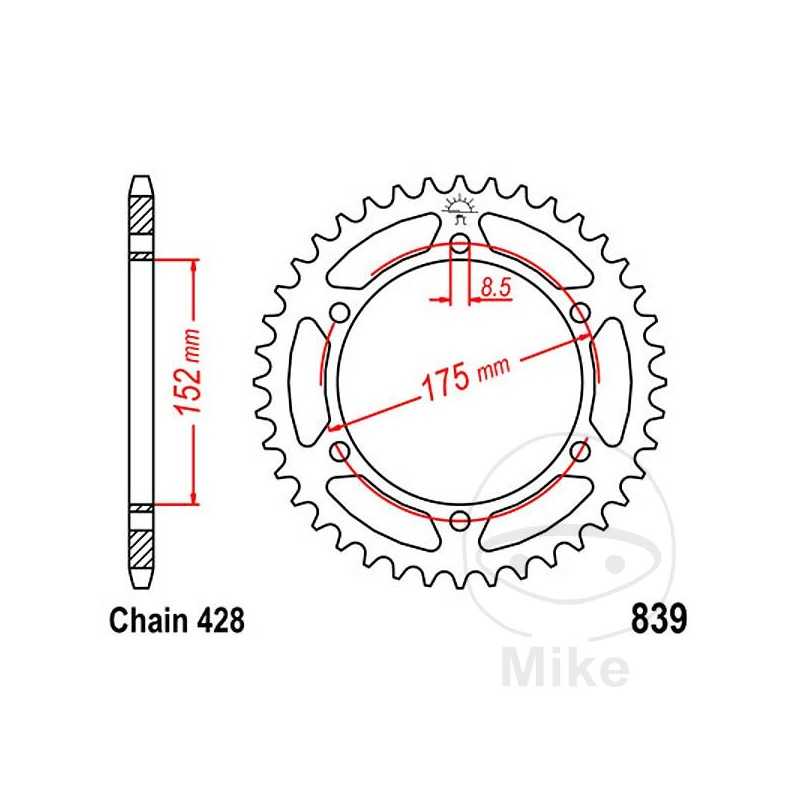 JT SPROCKETS Corona plato transmisión 55T P-428 Ø152 MM Ø175 727.67.93