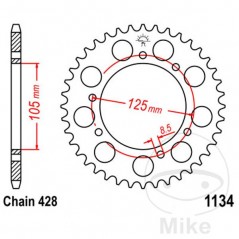 JT SPROCKETS Corona plato transmisión 56T P-428 Ø105 MM Ø125 727.03.81